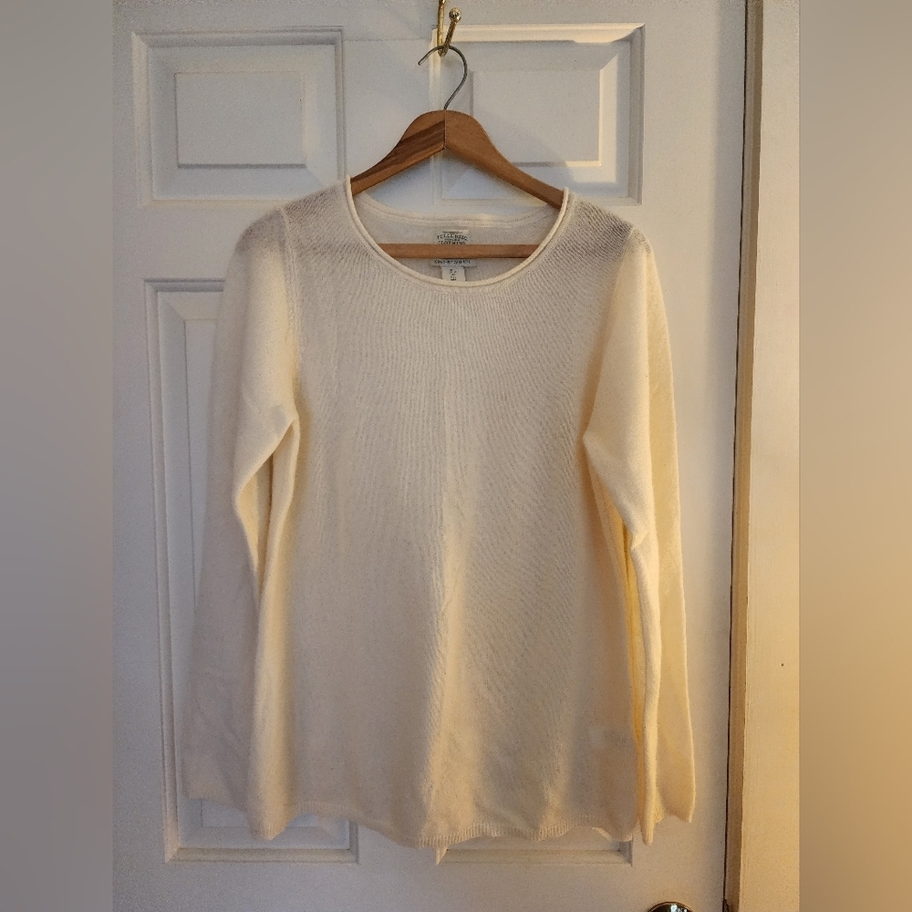 Telluride Clothing Company Cream Cashmere Sweater Size Large Classic Luxury